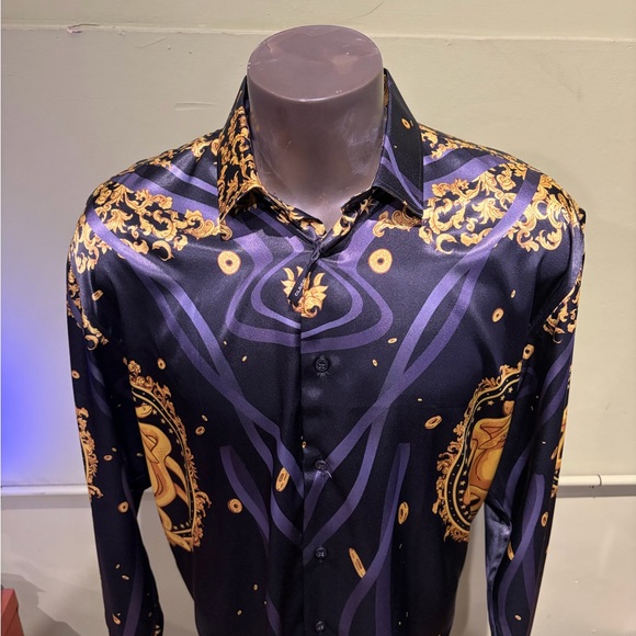 Barabas shirt button front black satan classic fit - Picture 6 of 7